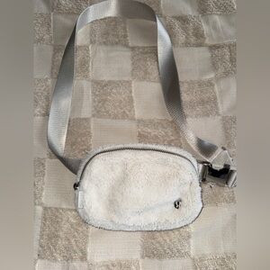 Lululemon Athletica White Faux Fur Crossbody Bag